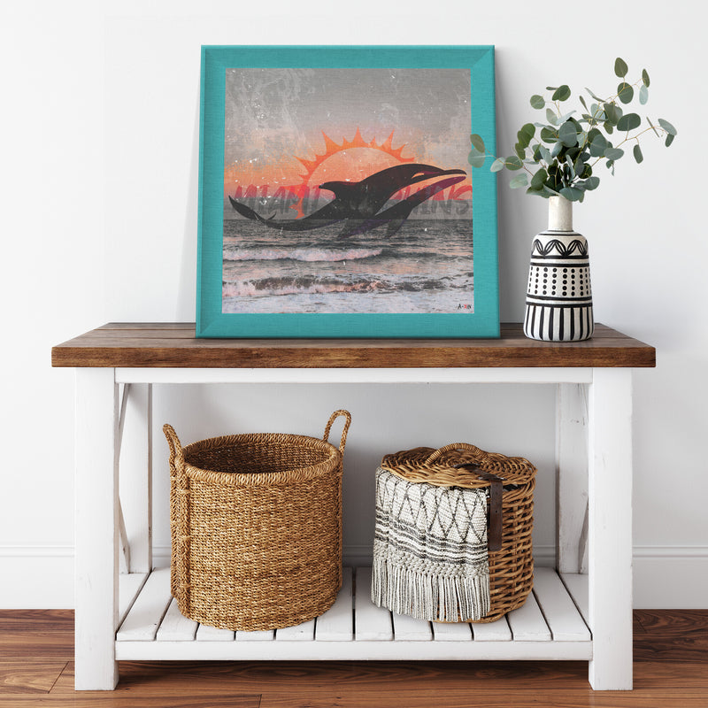 Miami Dolphins Printed Illusion Frame Blue
