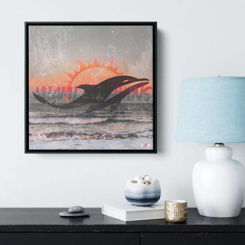 Miami Dolphins Wood Frame
