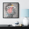 Miami Heat Wood Frame