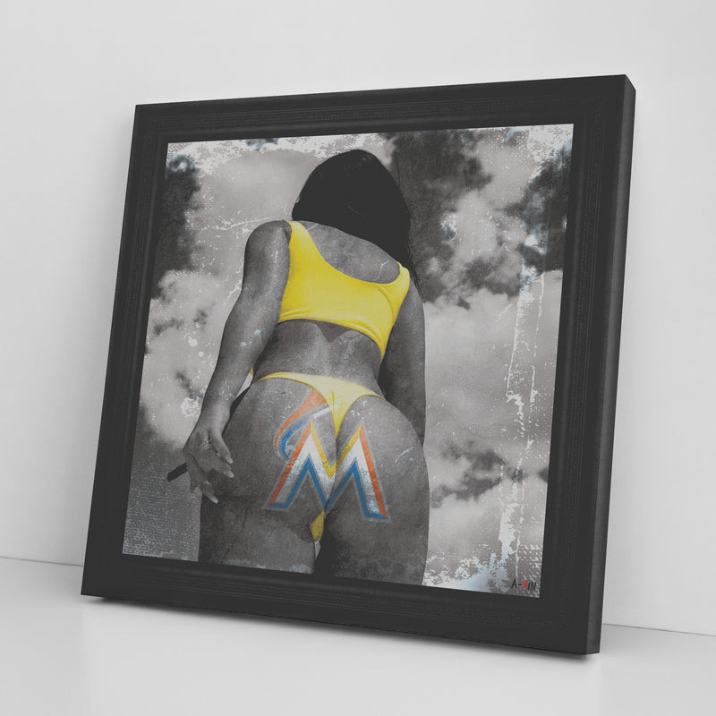 Miami Marlins Printed Illusion Frame Black