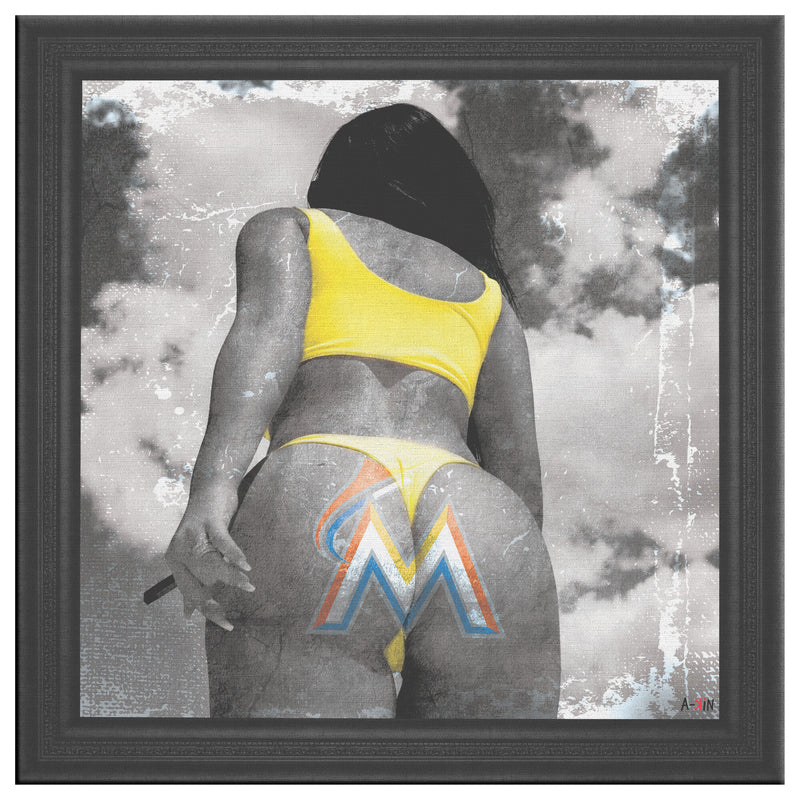 Miami Marlins Printed Illusion Frame Black