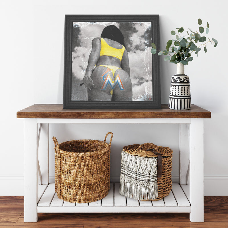 Miami Marlins Printed Illusion Frame Black