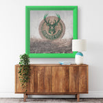 Milwaukee Bucks Printed Illusion Frame Green