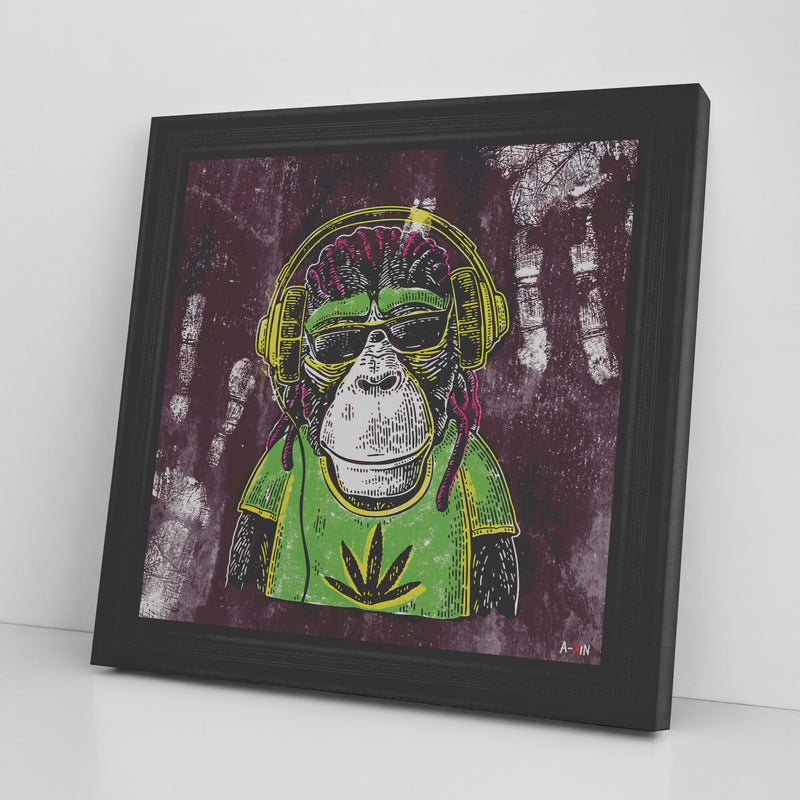 Mr Monkey Jah Printed Illusion Frame Black
