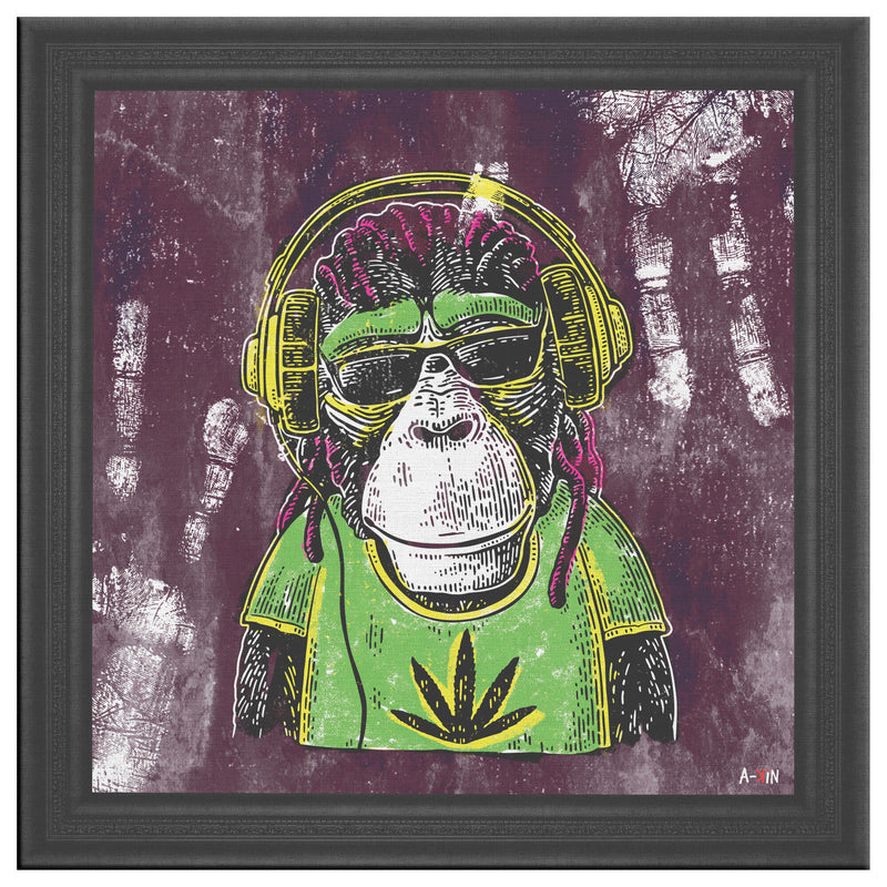 Mr Monkey Jah Printed Illusion Frame Black