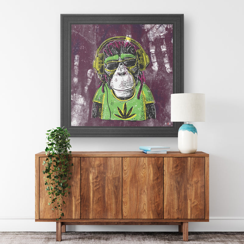Mr Monkey Jah Printed Illusion Frame Black