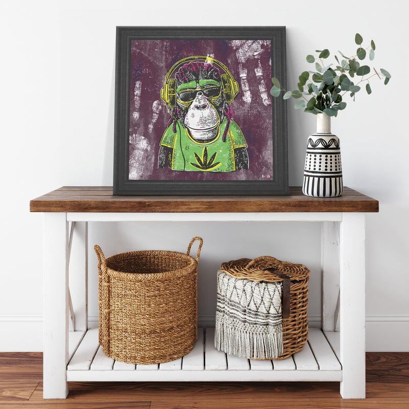 Mr Monkey Jah Printed Illusion Frame Black