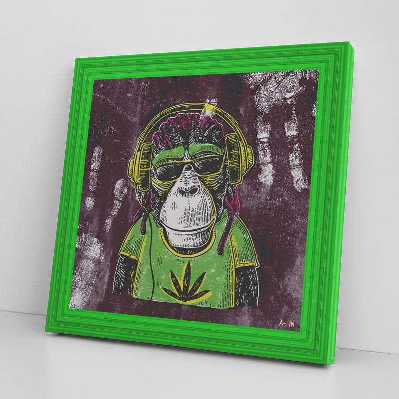 Mr Monkey Jah Printed Illusion Frame Green