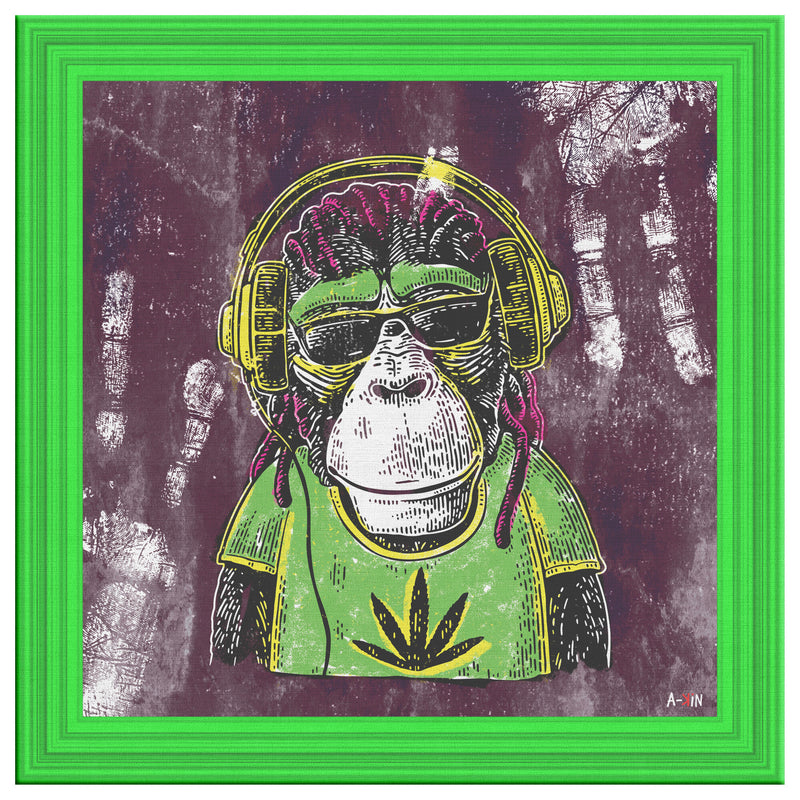Mr Monkey Jah Printed Illusion Frame Green