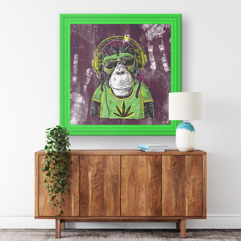 Mr Monkey Jah Printed Illusion Frame Green