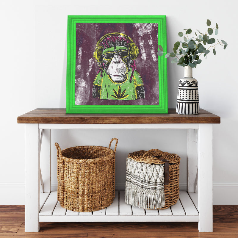 Mr Monkey Jah Printed Illusion Frame Green