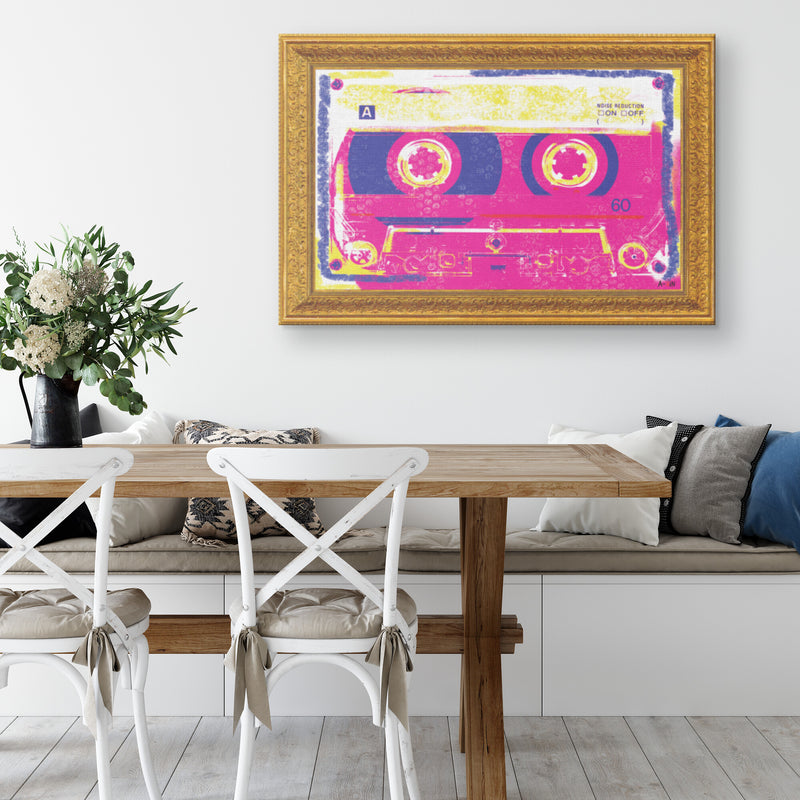 Music In Pink Printed Illusion Frame Gold