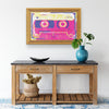 Music In Pink Printed Illusion Frame Gold