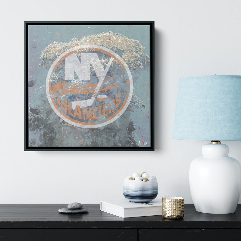 NY Islanders Wood Frame