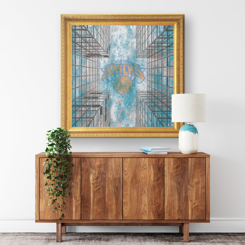 NY Knicks Printed Illusion Frame Gold