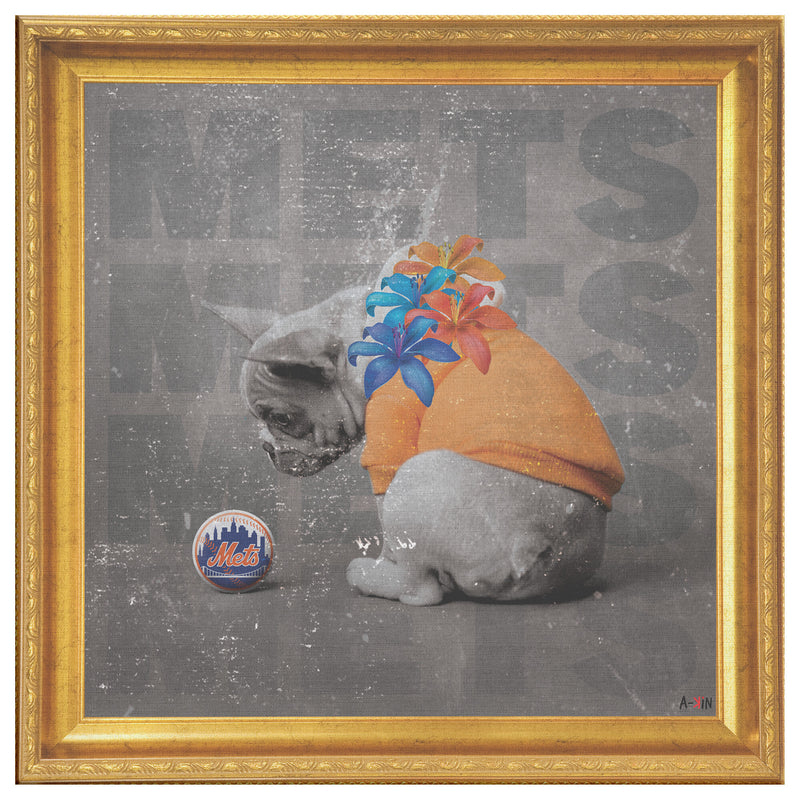 NY Mets Printed Illusion Frame Gold