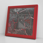 NY Rangers Printed Illusion Frame Red