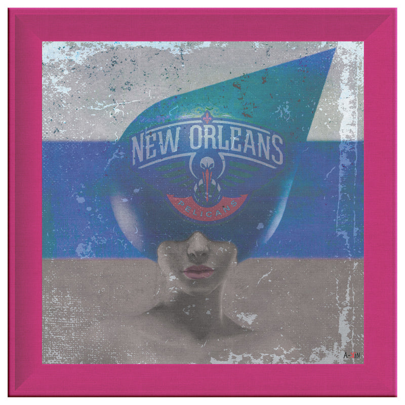 New Orleans Pelicans Printed Illusion Frame Pink