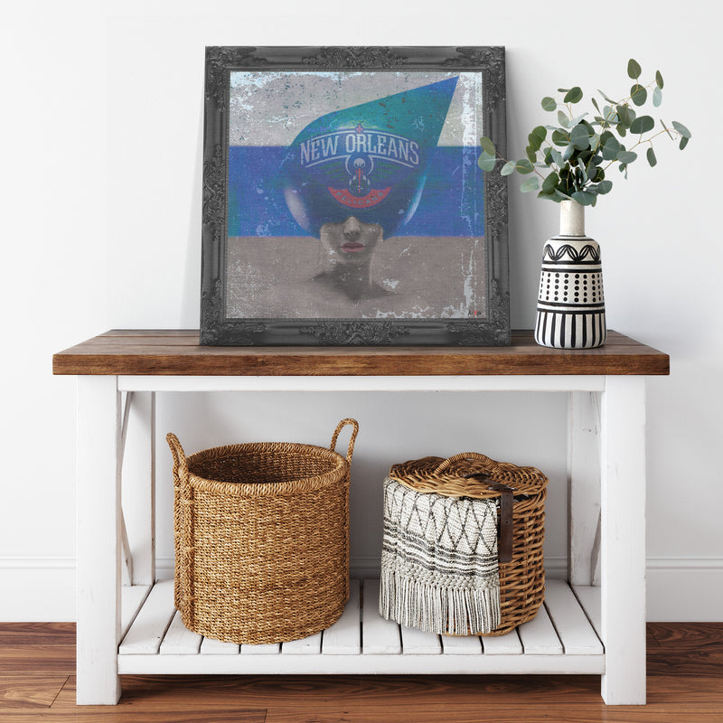 New Orleans Pelicans Printed Illusion Frame Black