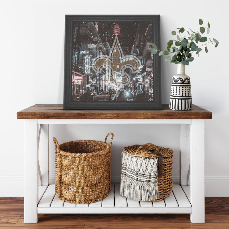 New Orleans Saints Printed Illusion Frame Black