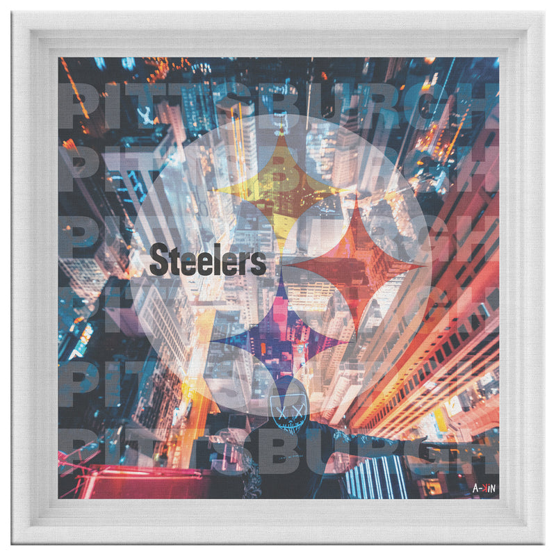 Pittsburgh Steelers Printed Illusion Frame White