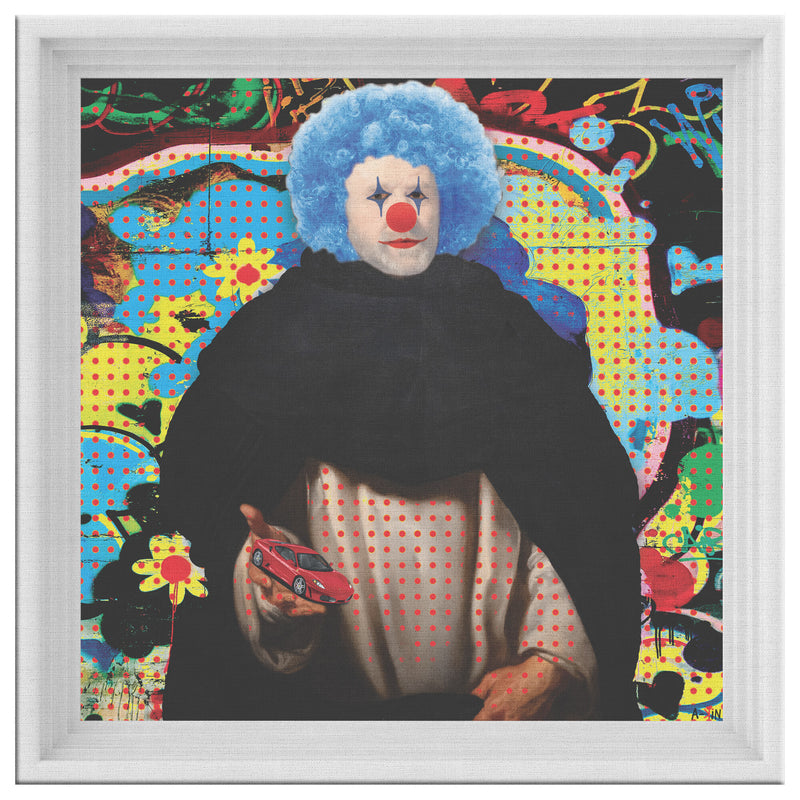 Pop Clown Printed Illusion Frame White