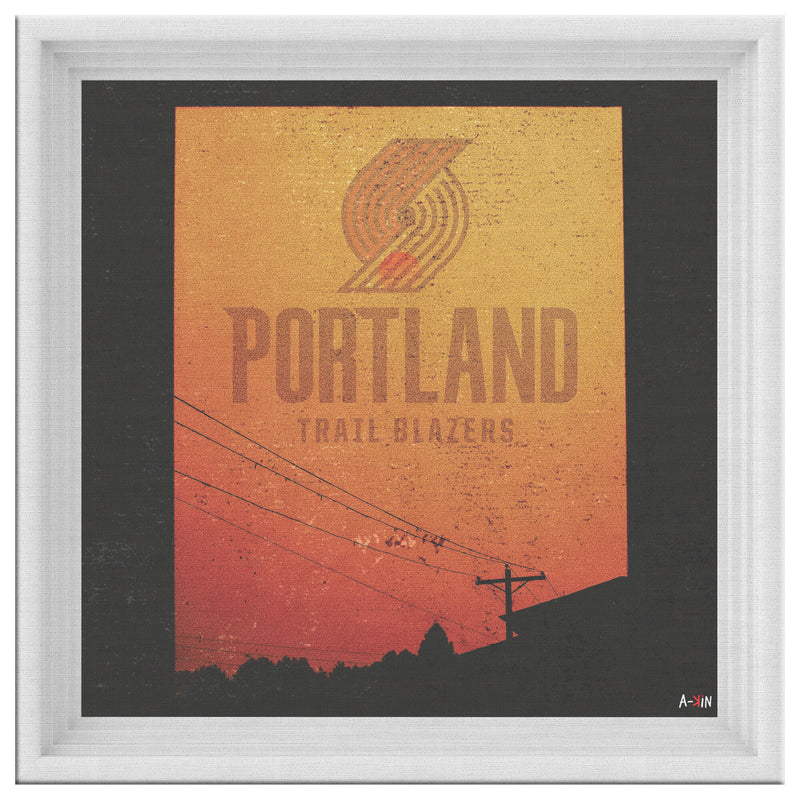 Portland Trail Blazers Printed Illusion Frame White