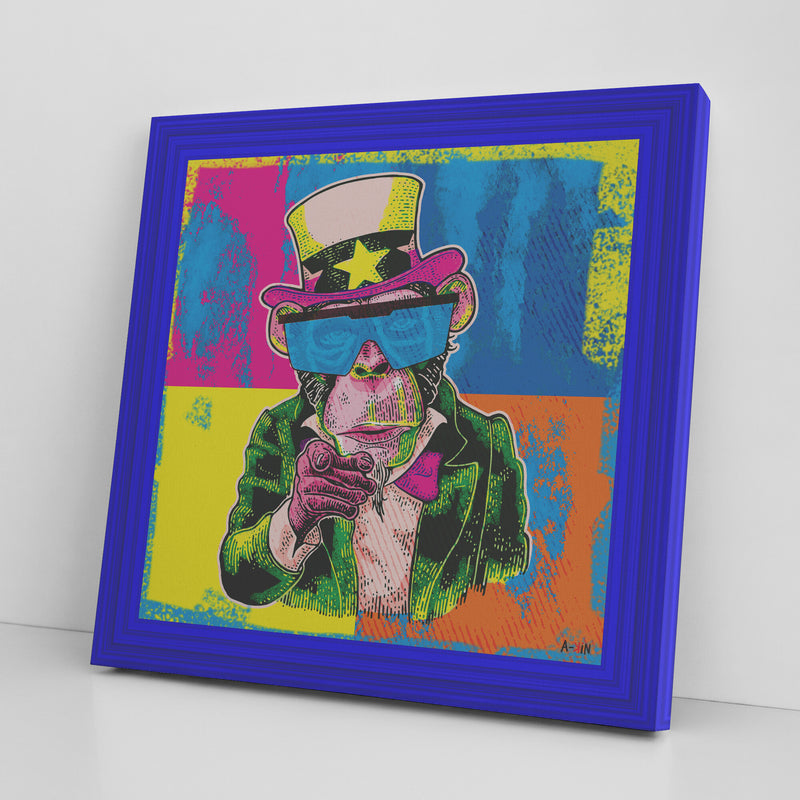 President Monkey Printed Illusion Frame Blue