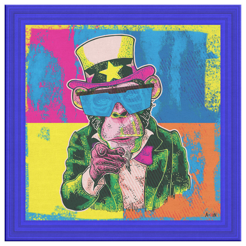 President Monkey Printed Illusion Frame Blue
