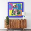 President Monkey Printed Illusion Frame Blue