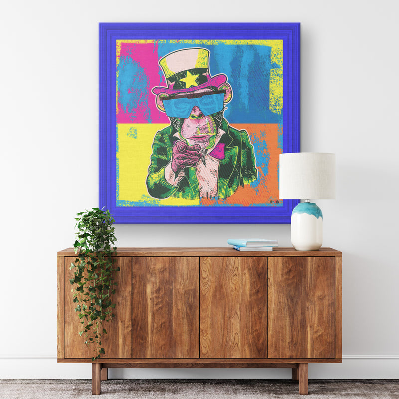 President Monkey Printed Illusion Frame Blue