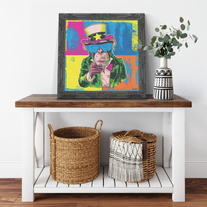 President Monkey Printed Illusion Frame Black