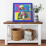 President Monkey Printed Illusion Frame Blue