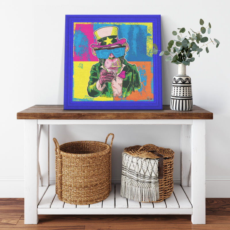 President Monkey Printed Illusion Frame Blue