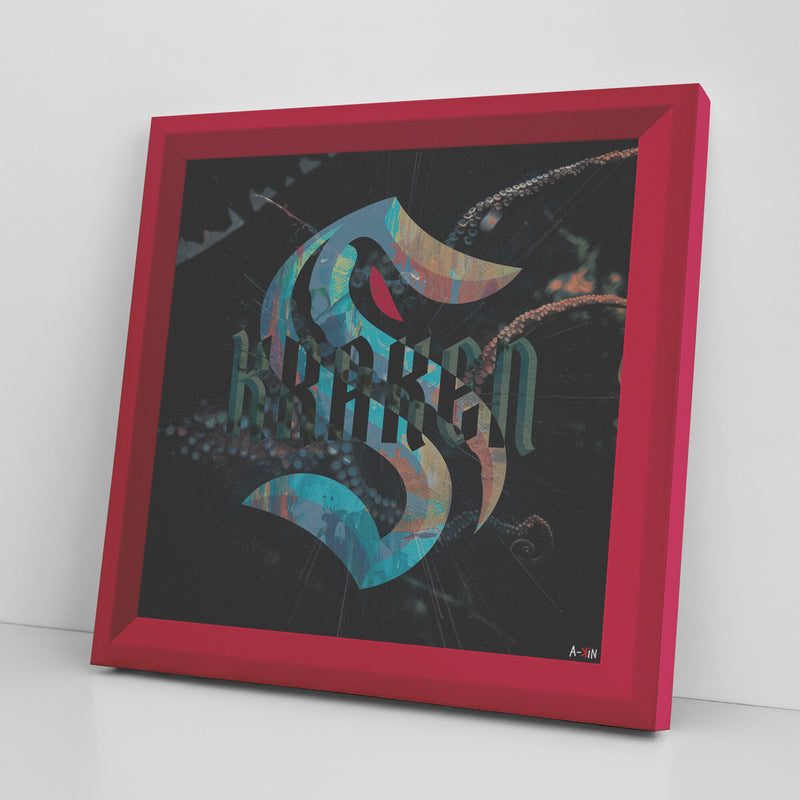 Seattle Kraken Printed Illusion Frame Red