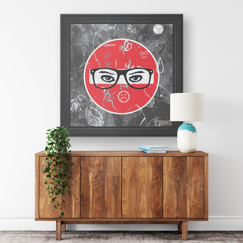 Stop Looking Printed Illusion Frame Black