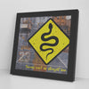Straight Lines Printed Illusion Frame Black