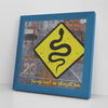 Straight Lines Printed Illusion Frame Blue