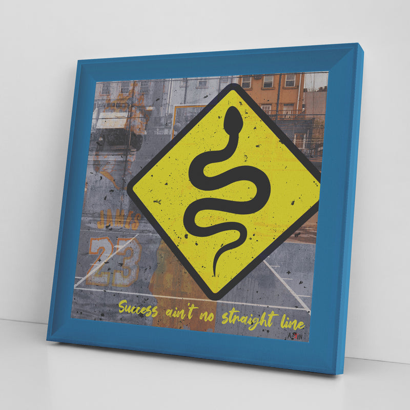 Straight Lines Printed Illusion Frame Blue