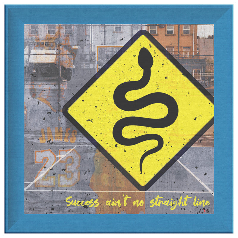 Straight Lines Printed Illusion Frame Blue