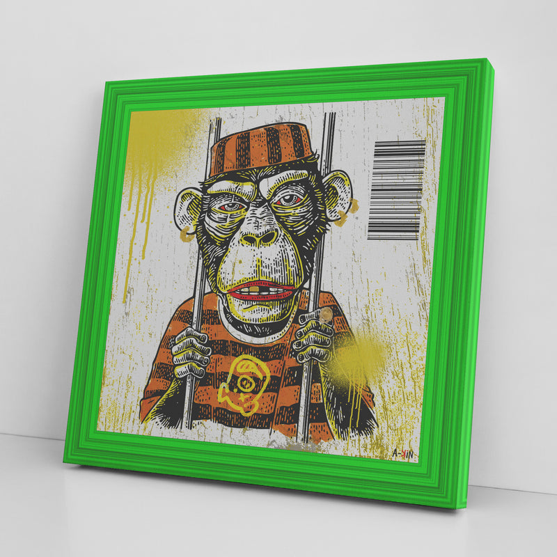 Stuck In Jail Printed Illusion Frame Green