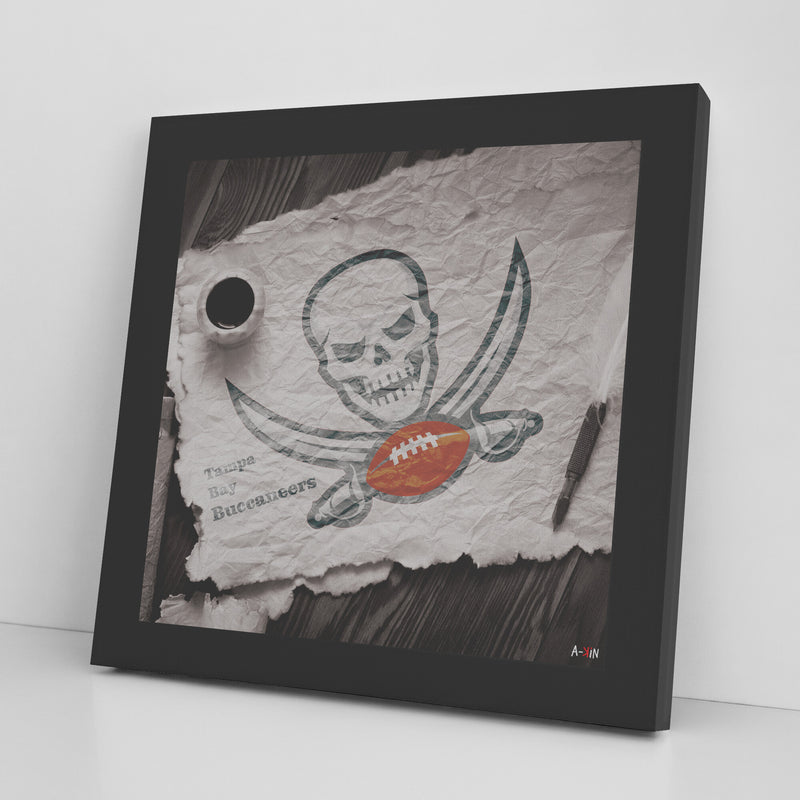 Tampa Bay Buccaneers Printed Illusion Frame Black