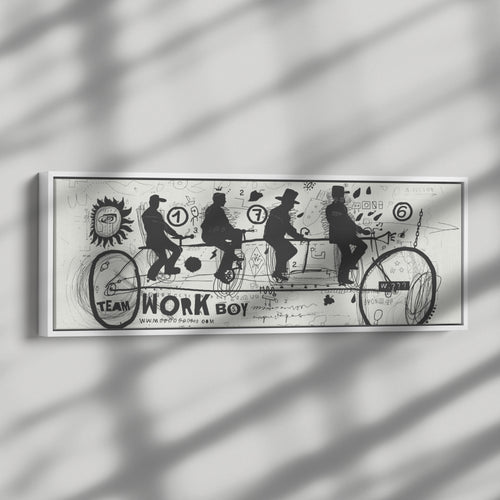 Team Work Wood Frame