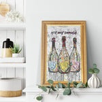 The Bubbles Printed Illusion Frame Gold