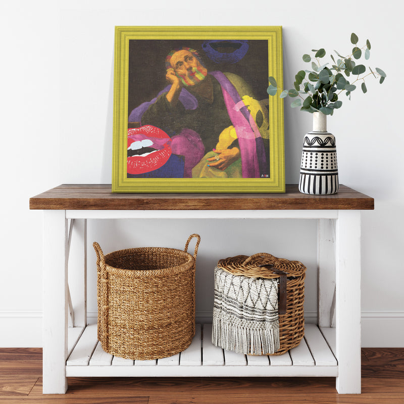 The Old Man Printed Illusion Frame Yellow