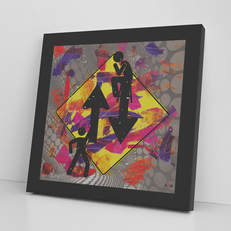 Up And Down Printed Illusion Frame Black