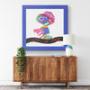 What To Think Printed Illusion Frame Blue