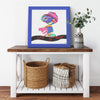 What To Think Printed Illusion Frame Blue
