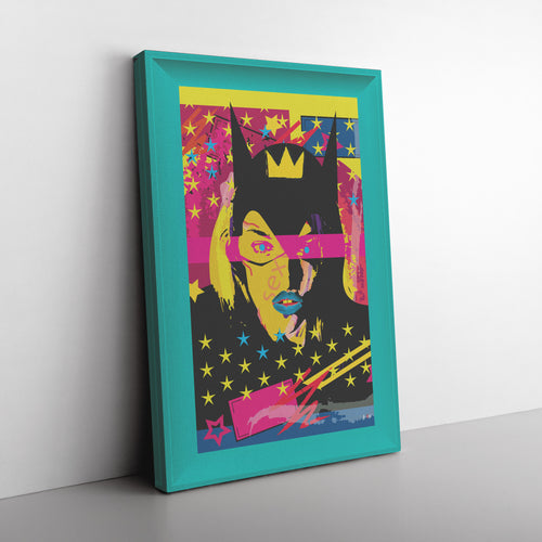 Woman In Love Batman Printed Illusion Frame Blue