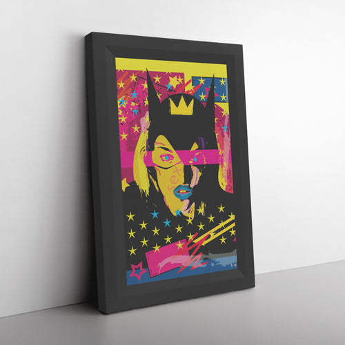 Woman In Love Batman Printed Illusion Frame Black